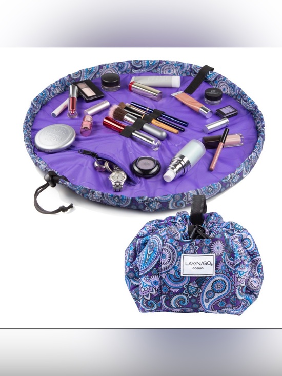 Handbags - LAYN/GO Purple Paisley Drawstring Cosmetic Makeup Bag and Tray